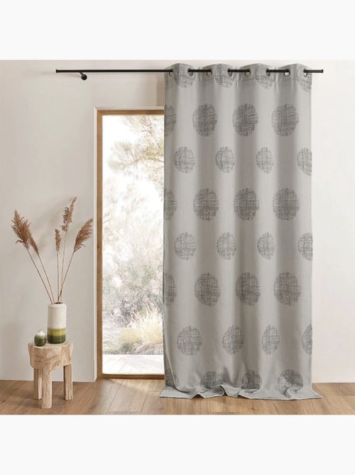 Jacquardgordijn met gemêleerde ronde motieven - Kiabi Jacquardgordijn met gemêleerde ronde motieven - Kiabi