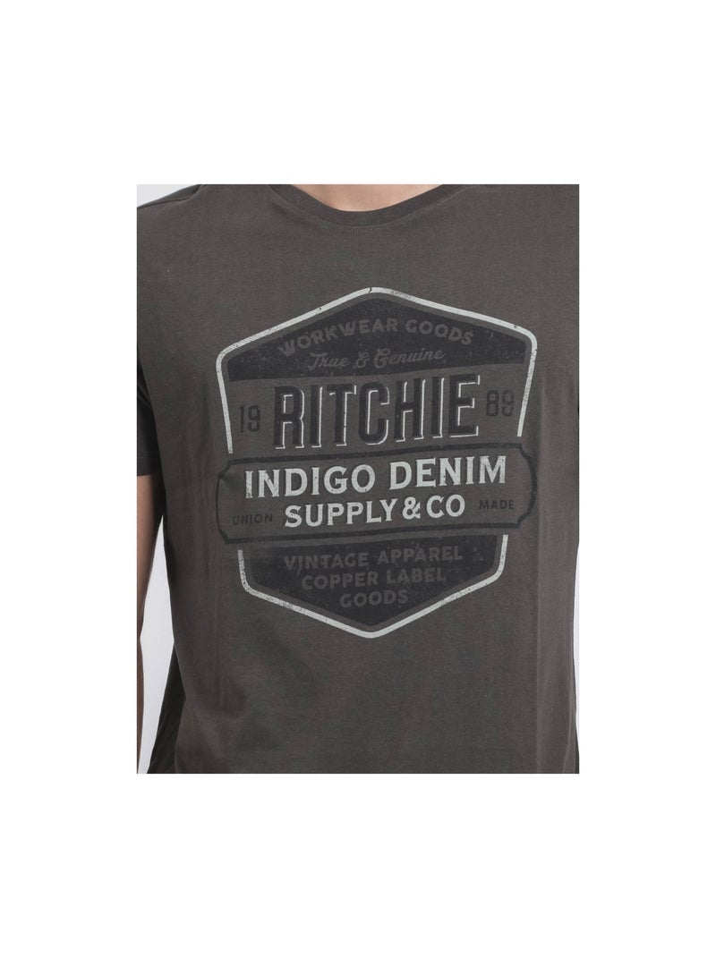JAGNY puur katoenen T-shirt met ronde hals Grijs - Kiabi