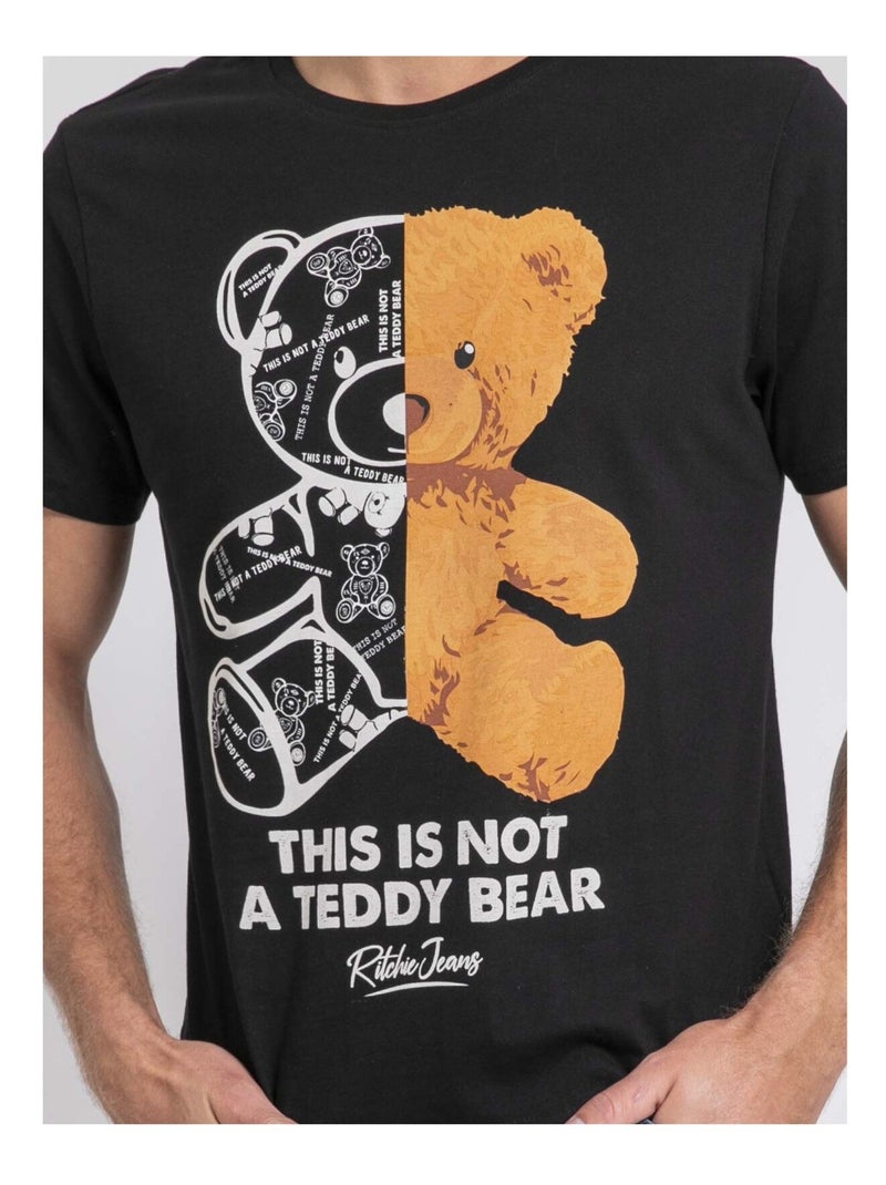 Jakited t-shirt met korte mouwen en ronde hals van puur katoen Zwart - Kiabi