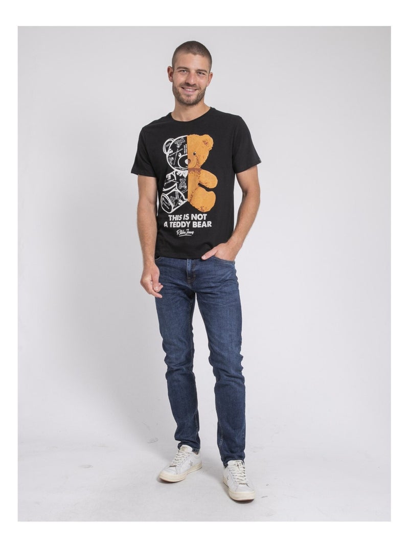Jakited t-shirt met korte mouwen en ronde hals van puur katoen Zwart - Kiabi