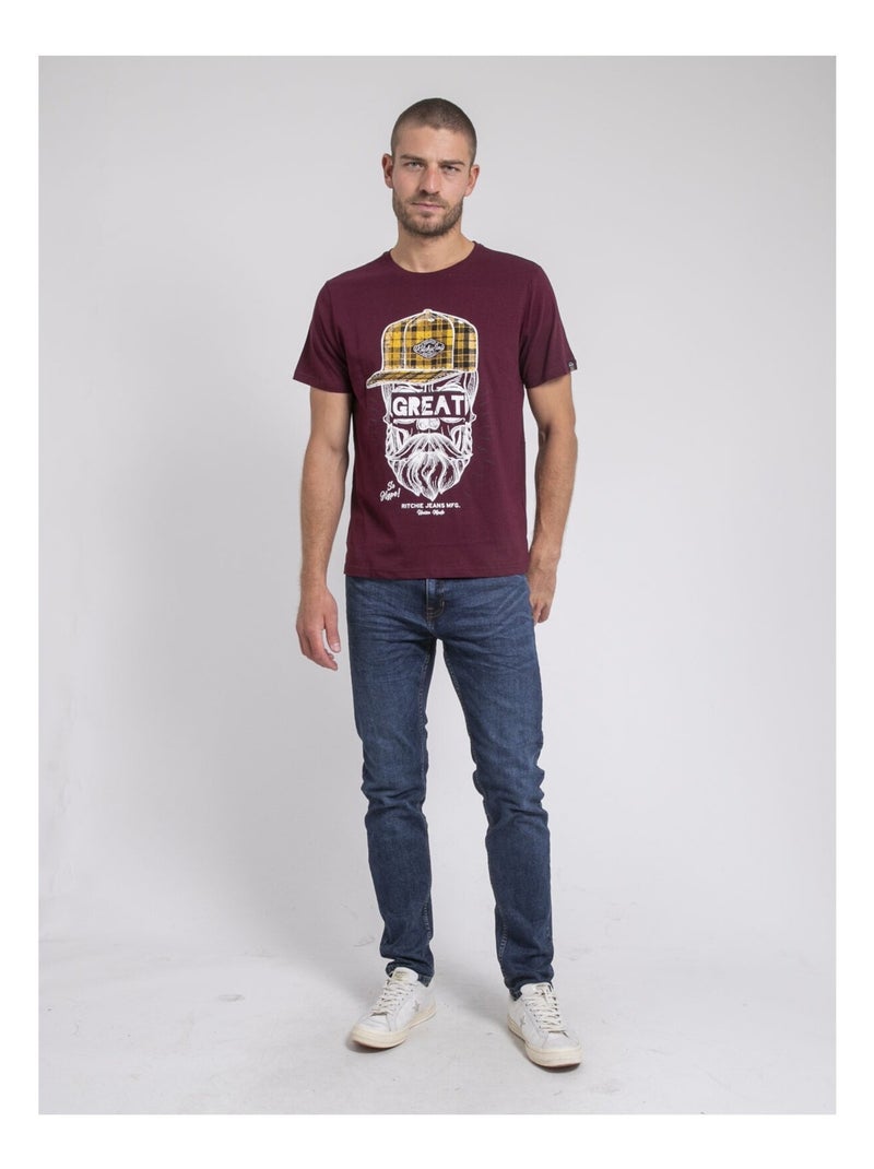 Jamyth t-shirt met ronde hals van puur katoen Paars - Kiabi