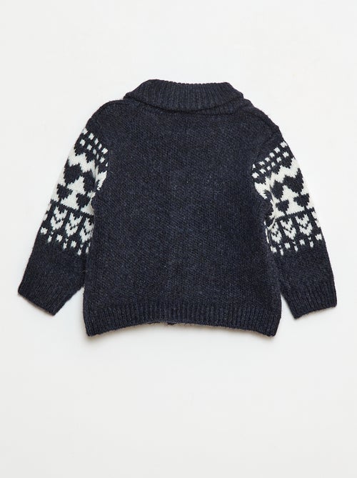 Jaquardvest met sjaalkraag - Kiabi