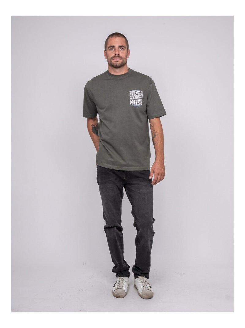 Jargnol puur katoenen t-shirt met patroon Kaki - Kiabi