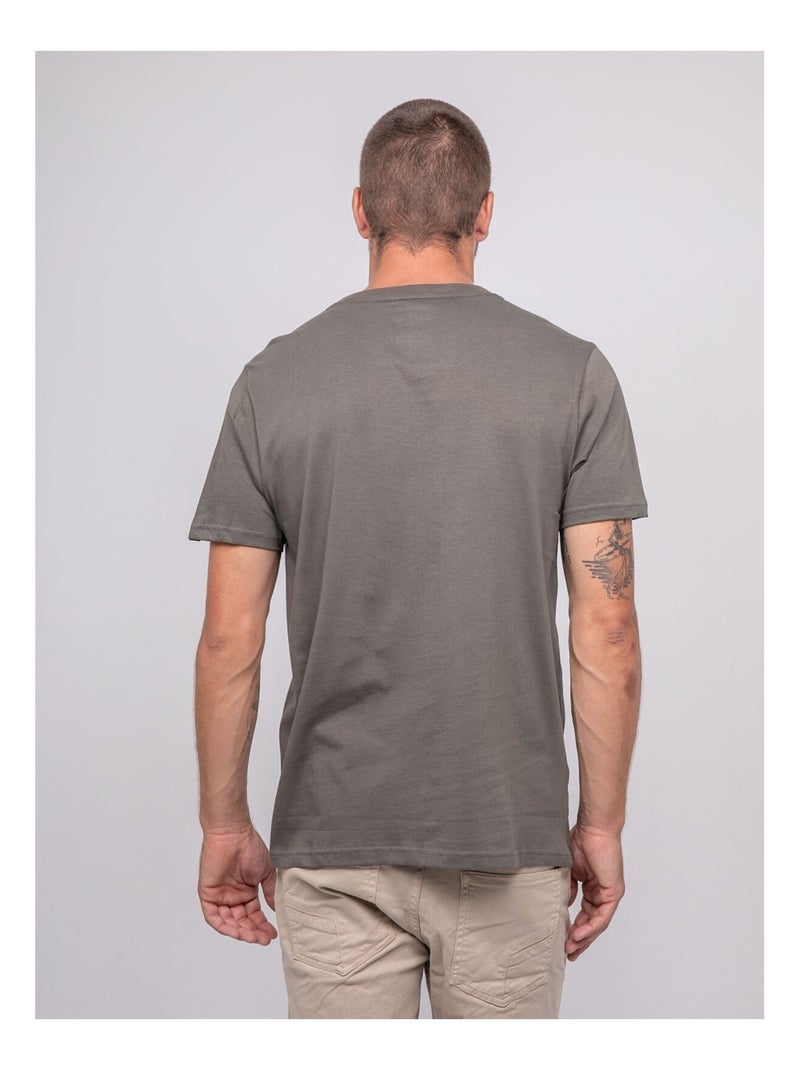 Jarikart bedrukt t-shirt met korte mouwen Kaki - Kiabi