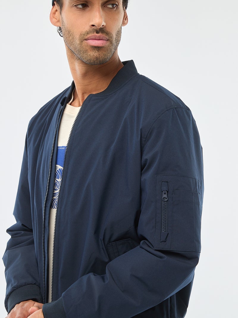 Jas in pilotenstijl met ritszakje op de mouw Blauw - Kiabi
