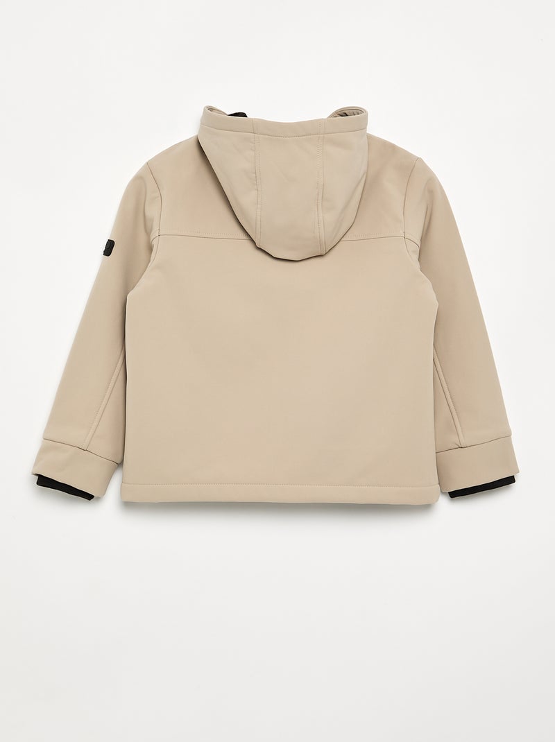 Jas met capuchon gevoerd met microfleece Biege - Kiabi