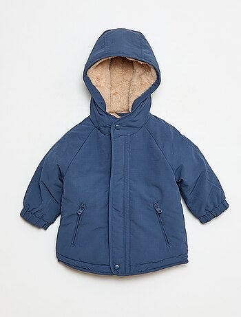 Jas met capuchon met voering van imitatiebont