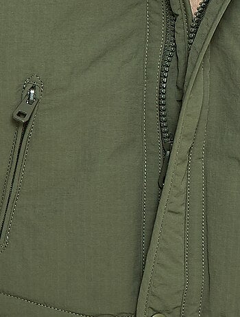 Jas met capuchon met voering van imitatiebont