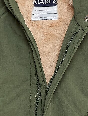 Jas met capuchon met voering van imitatiebont