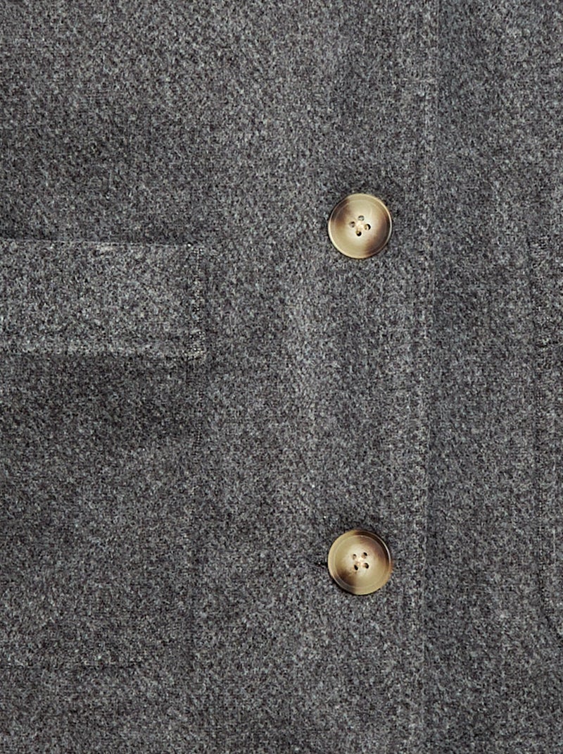 Jas met capuchon met woleffect Grijs - Kiabi