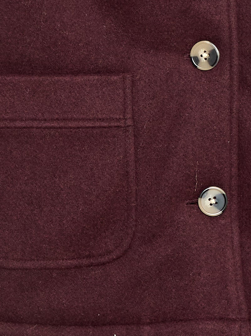 Jas met capuchon met woleffect Paars - Kiabi