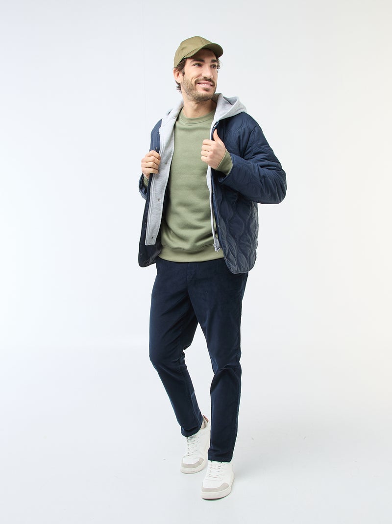 Jas met kap en afneembare fleece bodywarmer Blauw - Kiabi