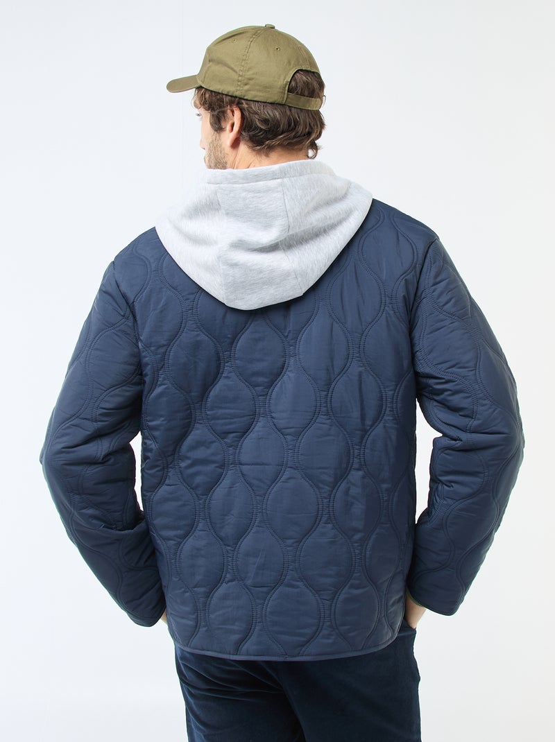 Jas met kap en afneembare fleece bodywarmer Blauw - Kiabi