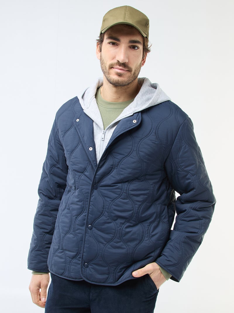 Jas met kap en afneembare fleece bodywarmer Blauw - Kiabi