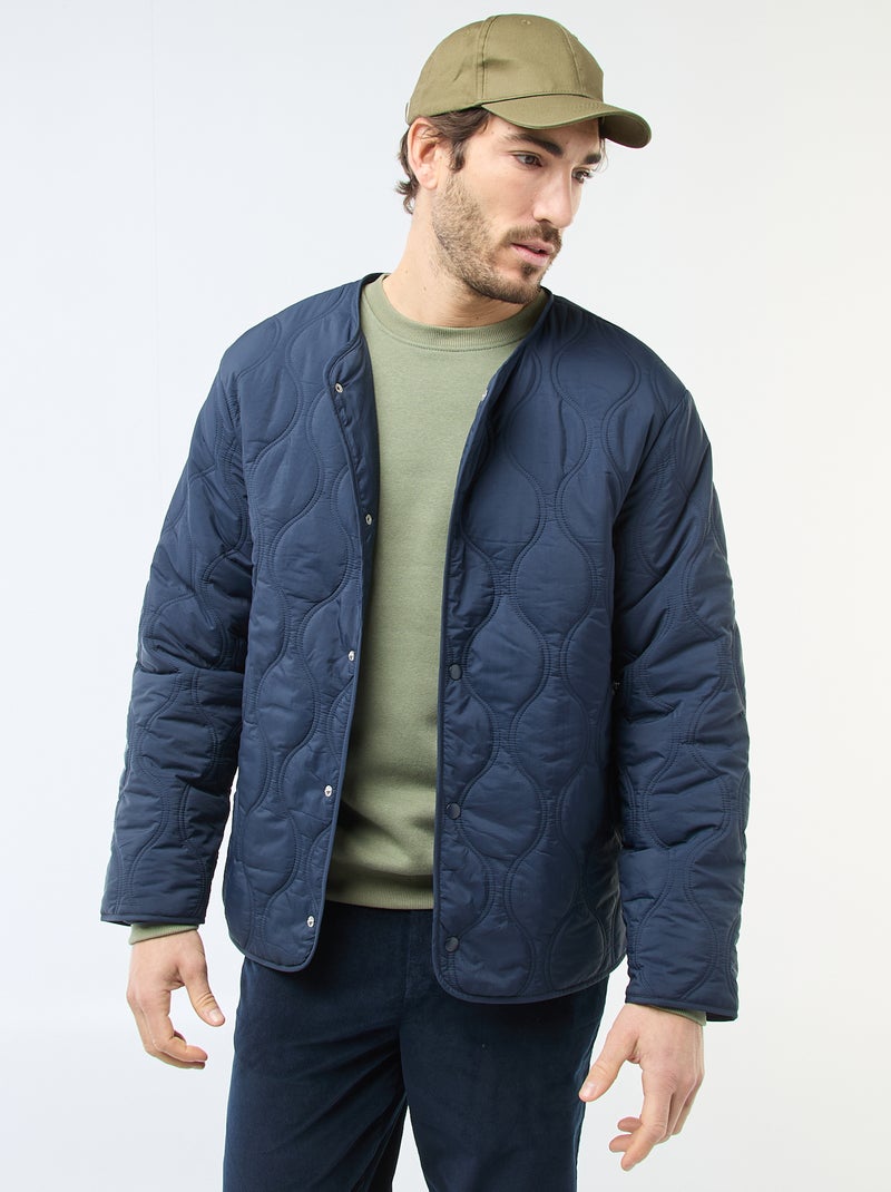 Jas met kap en afneembare fleece bodywarmer Blauw - Kiabi