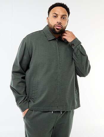 Jas met rits en hemdkraag