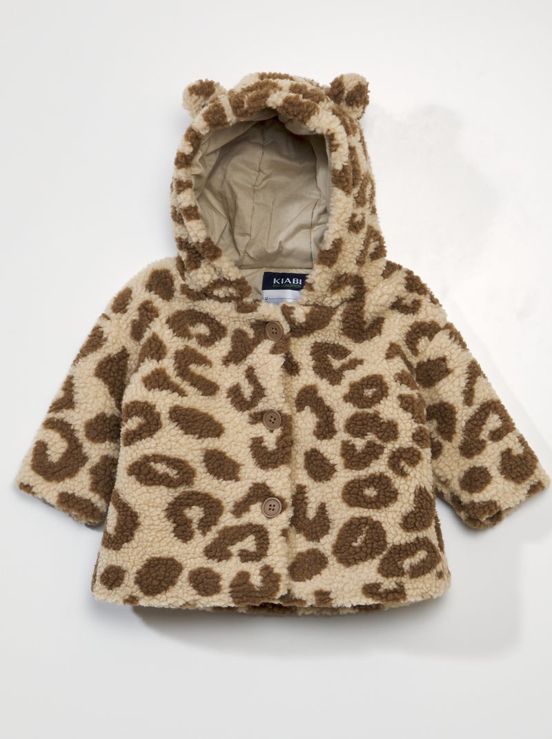 Jas met schapenvacht effect BRUIN - Kiabi
