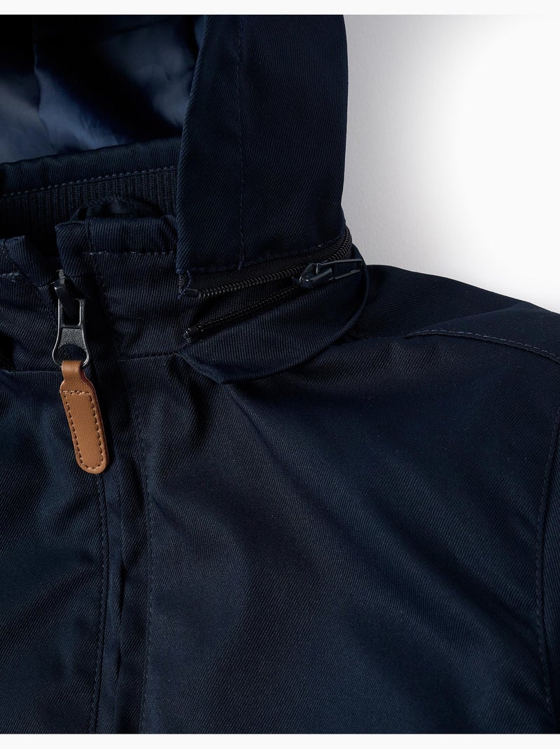 Jas met voering en afneembare capuchon Blauw Blauw - Kiabi