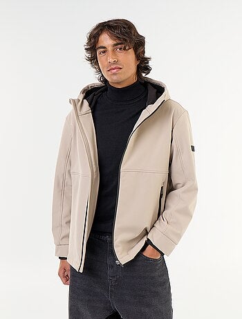 Jas van neopreen met capuchon en microfleece voering