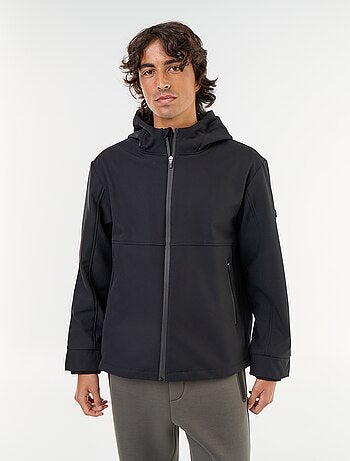 Jas van neopreen met capuchon en microfleece voering