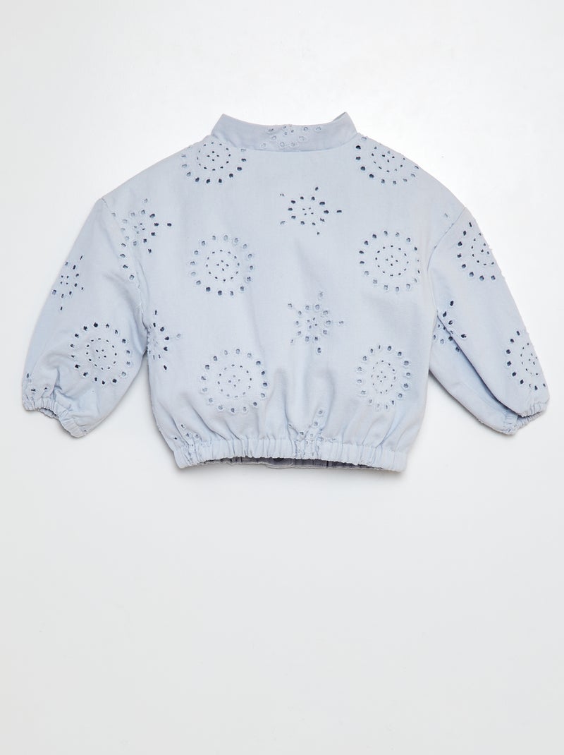 Jasje met broderie anglaise BLAUW - Kiabi