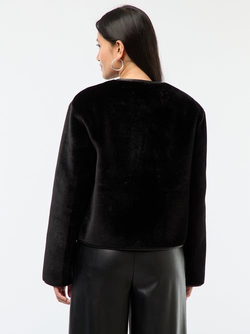 Jasje met ronde hals en pluche-effect - Kiabi