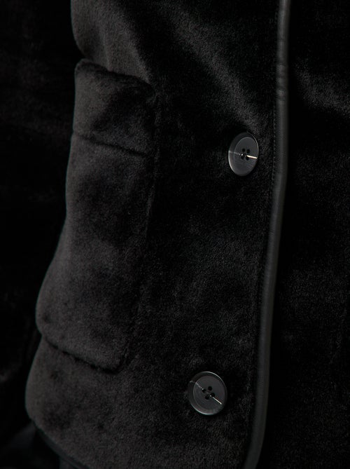 Jasje met ronde hals en pluche-effect - Kiabi