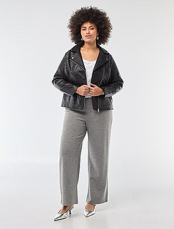 Jasje van imitatieleer met reverskraag