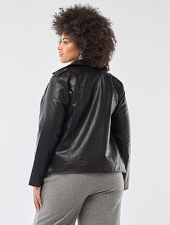 Jasje van imitatieleer met reverskraag