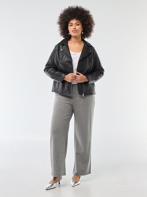 Jasje van imitatieleer met reverskraag - Kiabi