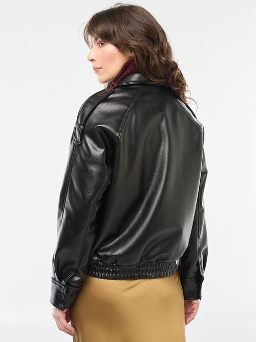 Jasje van imitatieleer met ritssluiting - Kiabi