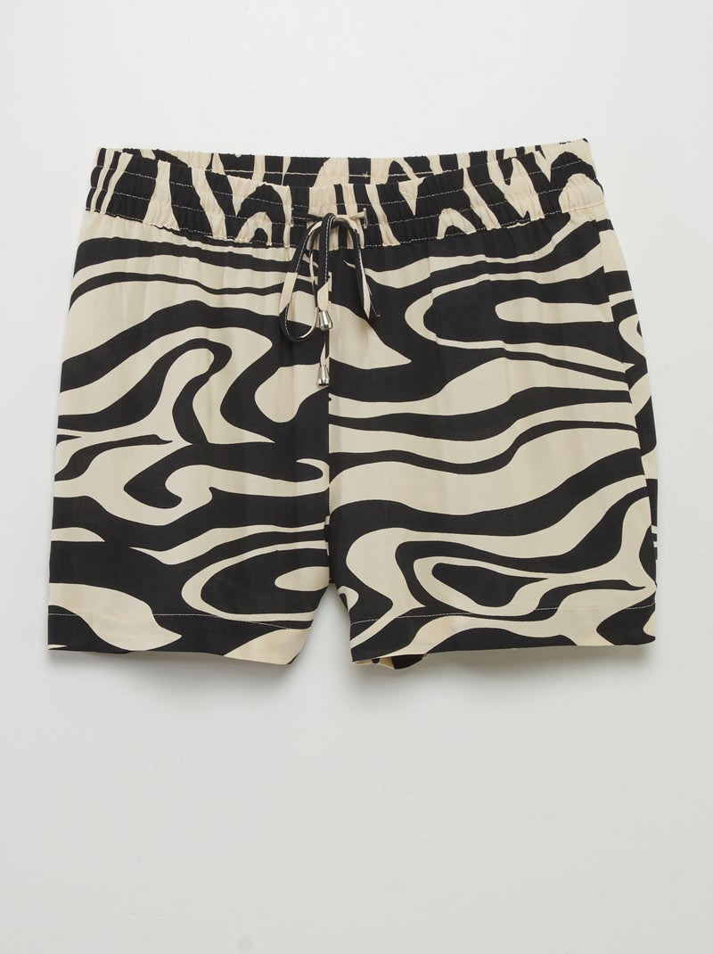 JDY - Licht short met print ZWART - Kiabi