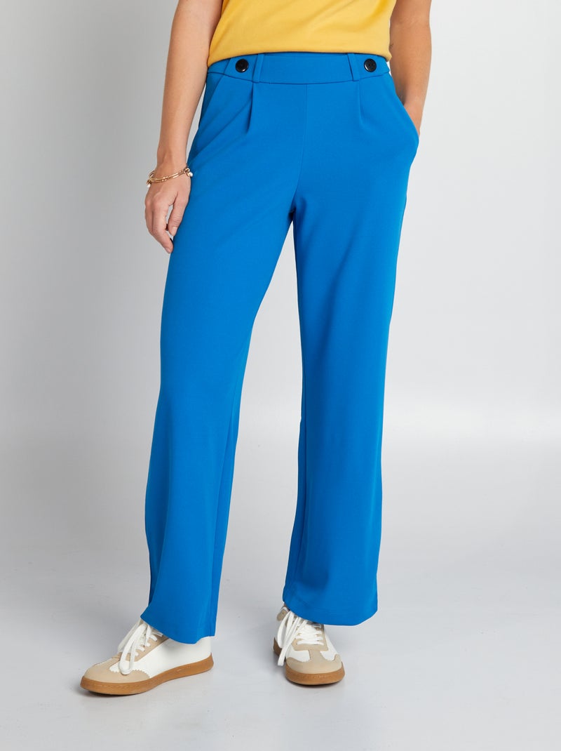 JDY - Wijde broek met hoge taille BLAUW - Kiabi