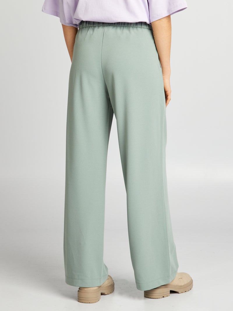 JDY - Wijde broek met hoge taille Grijs/Groen - Kiabi