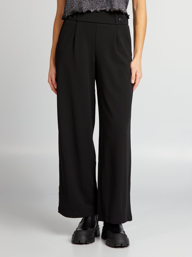 JDY - Wijde broek met hoge taille ZWART - Kiabi