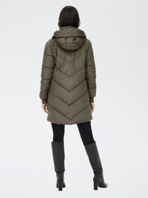 JDY | Lang, effen donsjack met capuchon - Kiabi