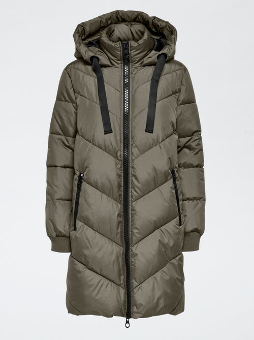 JDY | Lang, effen donsjack met capuchon - Kiabi