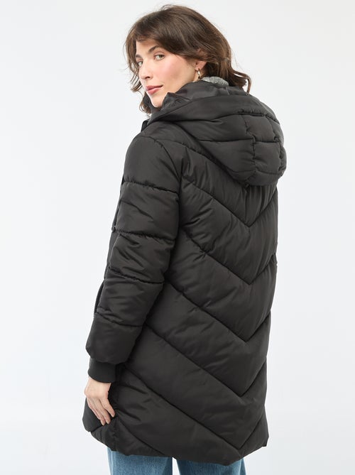 JDY | Lang, effen donsjack met capuchon - Kiabi