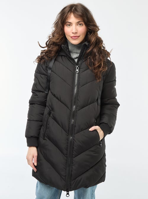 JDY | Lang, effen donsjack met capuchon - Kiabi