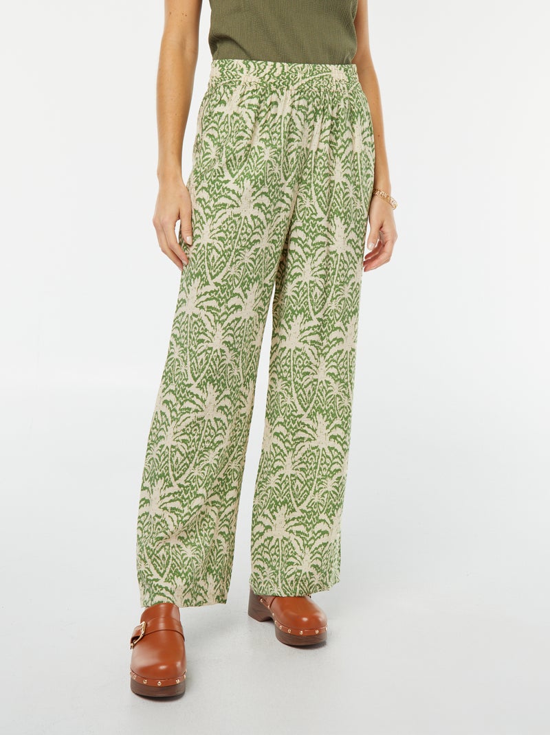 JDY | Wijde broek met print GROEN - Kiabi