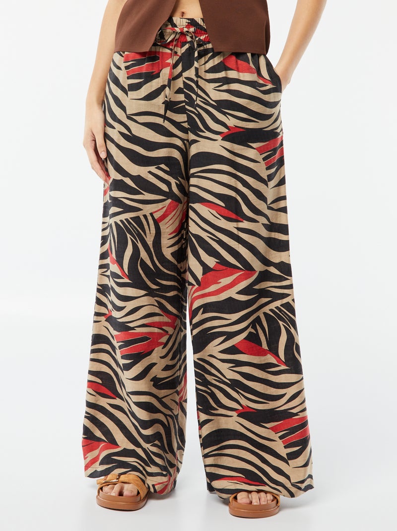 JDY | Wijde broek van met motiefje ZWART - Kiabi