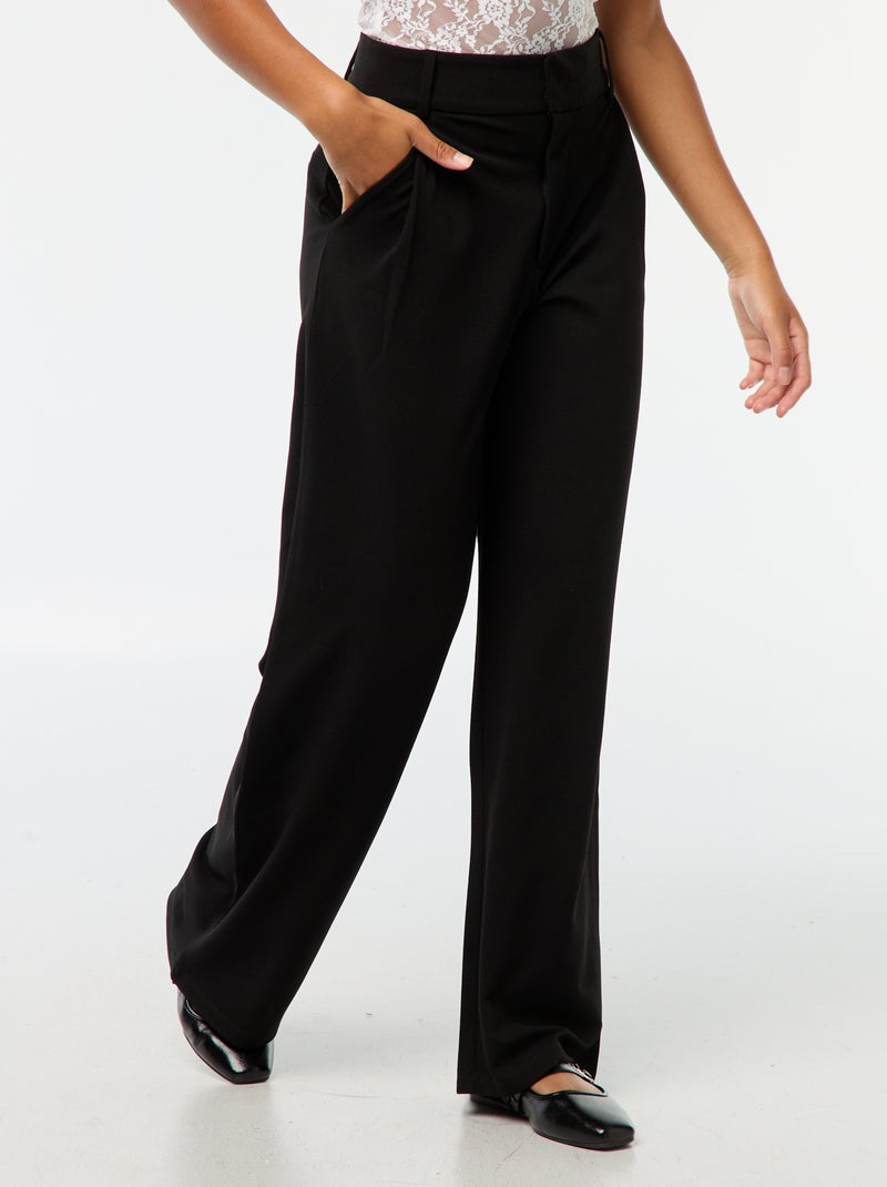 JDY | Wijde, soepelvallende broek met rits Zwart - Kiabi