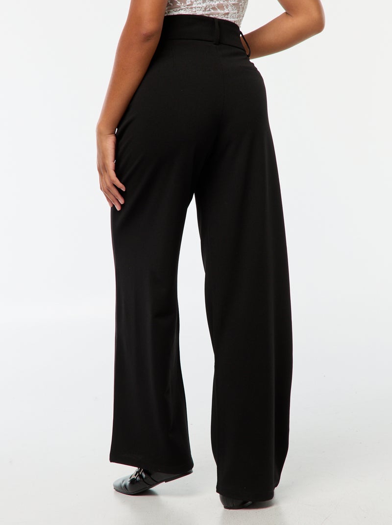 JDY | Wijde, soepelvallende broek met rits Zwart - Kiabi