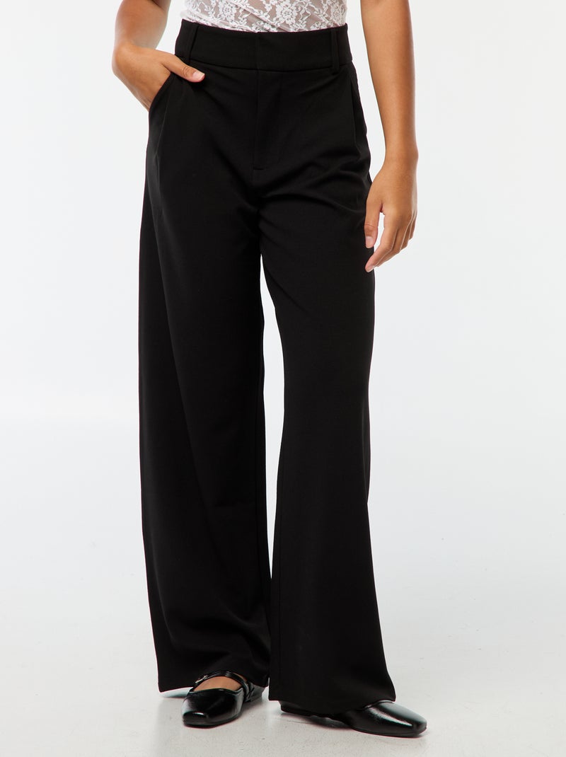 JDY | Wijde, soepelvallende broek met rits Zwart - Kiabi