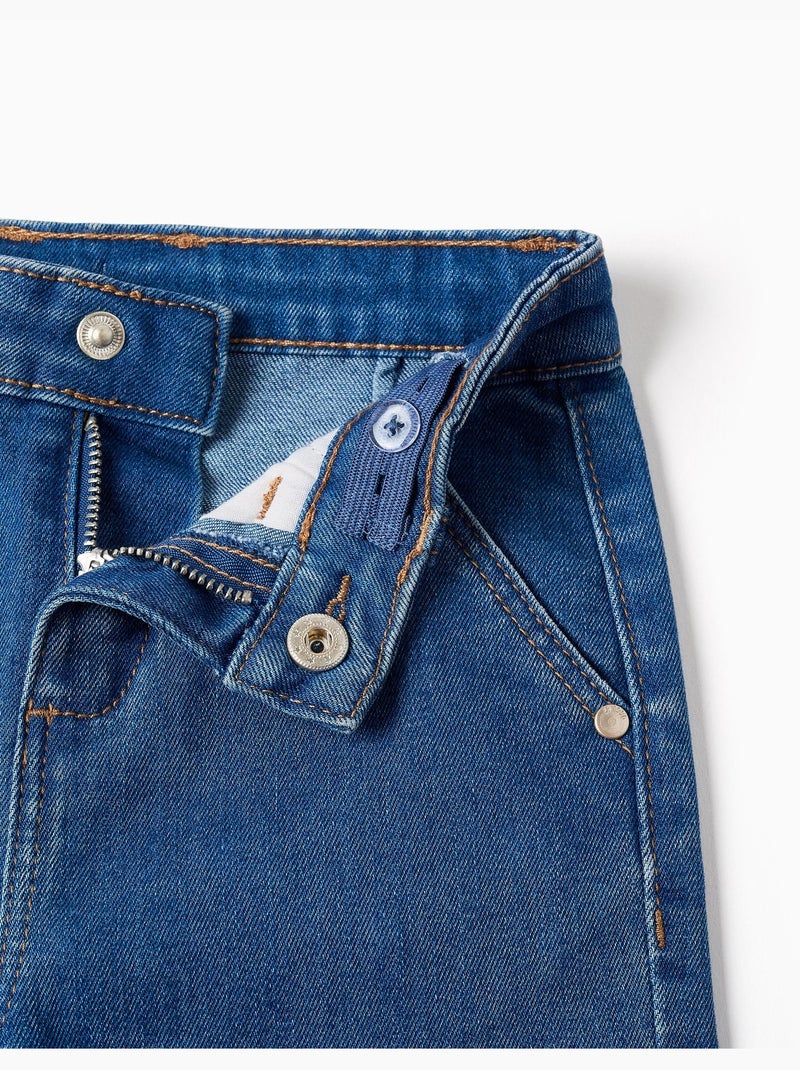 Jean à jambe large avec 4 poches Bleu Bleu - Kiabi