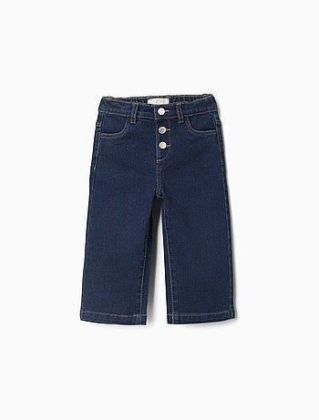 Jean à jambe large avec boutons-pression