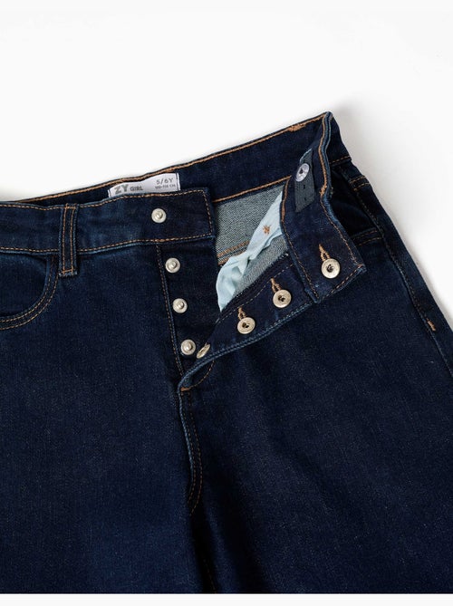Jean à jambe large avec boutons-pression sur le devant - Kiabi