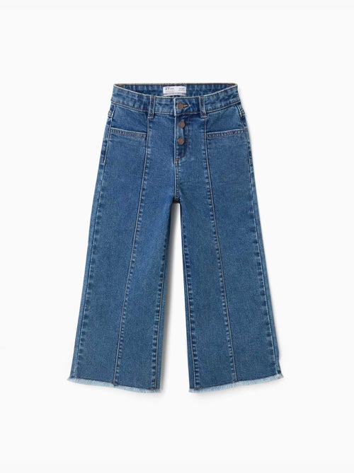 Jean à jambe large avec ourlets effilochés - Kiabi Jean à jambe large avec ourlets effilochés - Kiabi