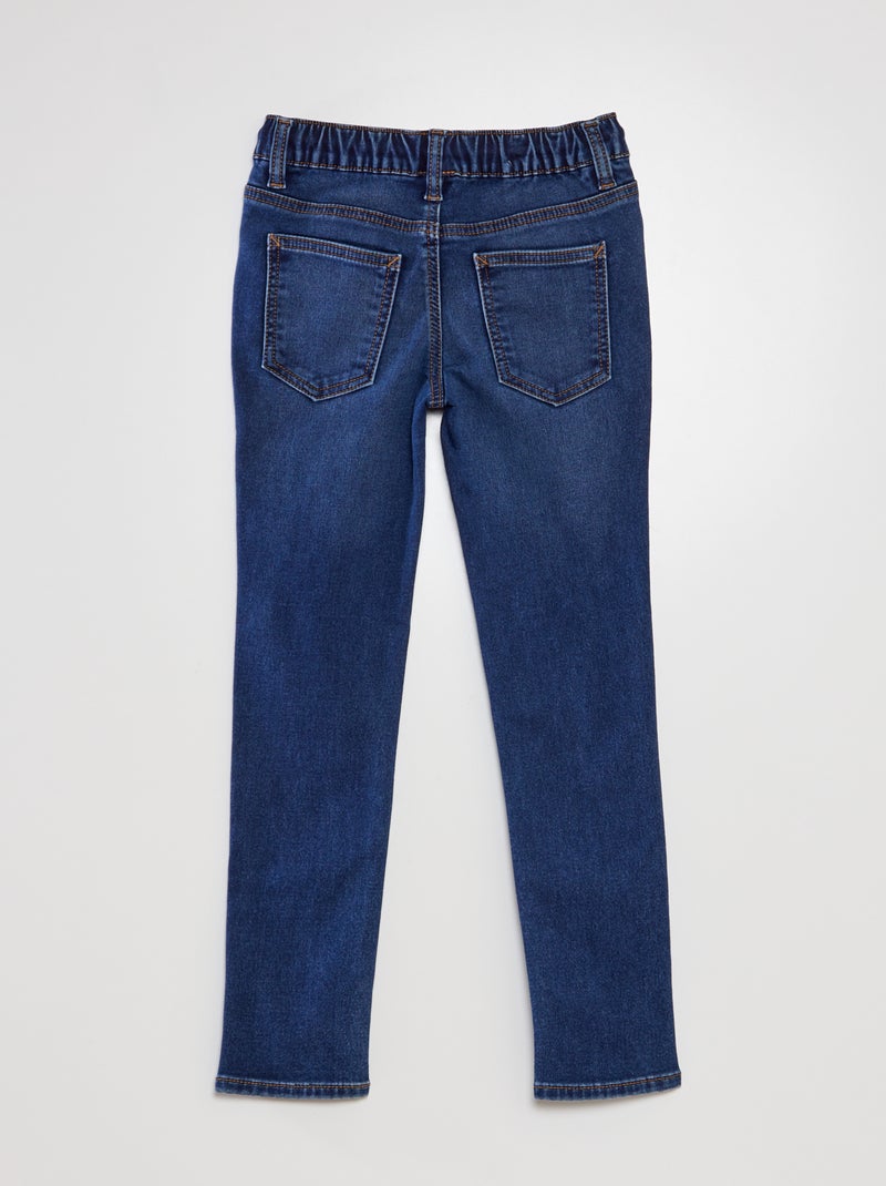 Jean à taille élastiquée avec cordons Bleu brut - Kiabi