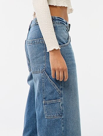 Jean baggy avec abrasion fantaisie